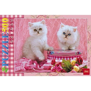 Пазл 500 элементов размер 46 х 34 см - Белые котята (Hatber, 500ПЗ2-09736)